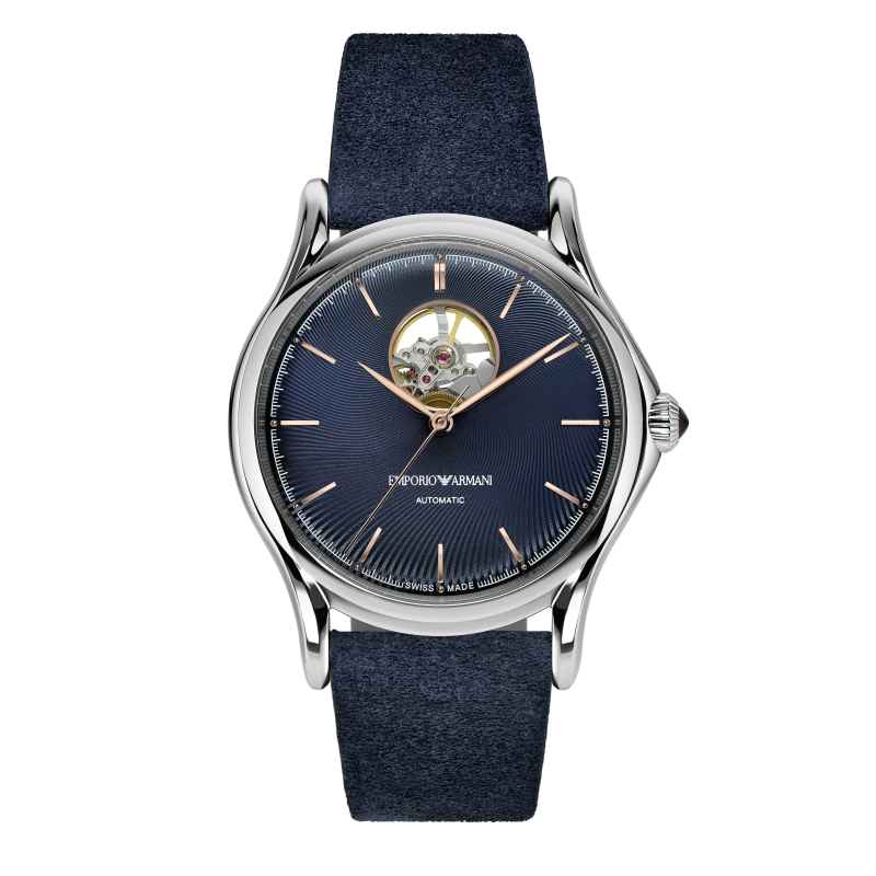 ARMANI SWISS - AUTOMATIC OPEN BALANCE WHEEL WATCH BLUE