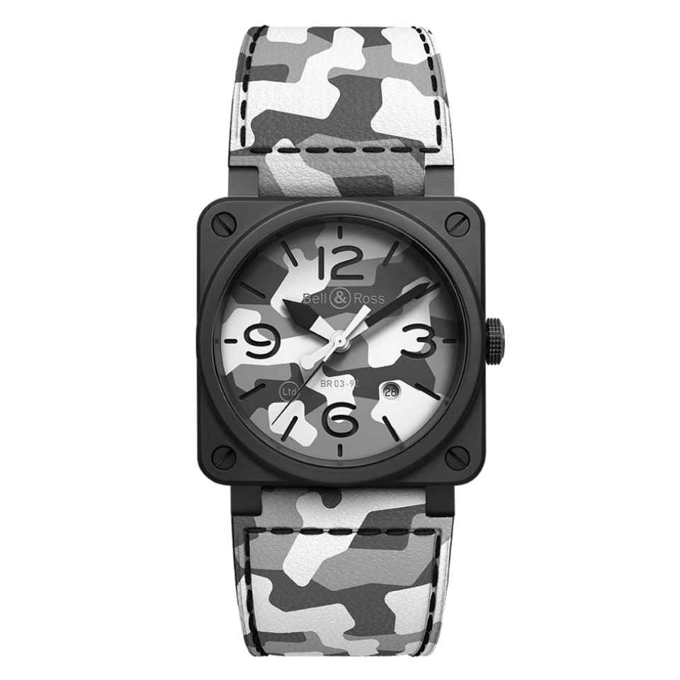 BELL &amp; ROSS - BR 03-92 WHITE CAMO WATCH