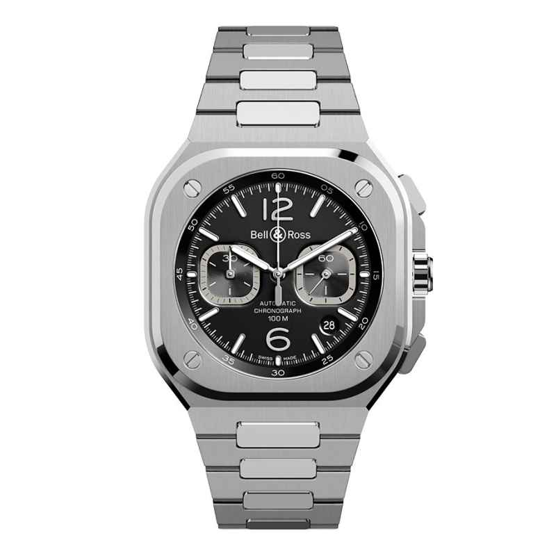 BELL &amp; ROSS - BR 05 CHRONO BLACK STEEL WATCH