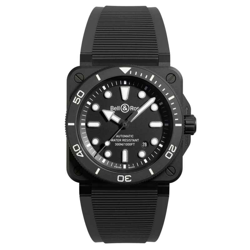 BELL &amp; ROSS - BR-03 DIVER BLACK MATTE CERAMIC WATCH