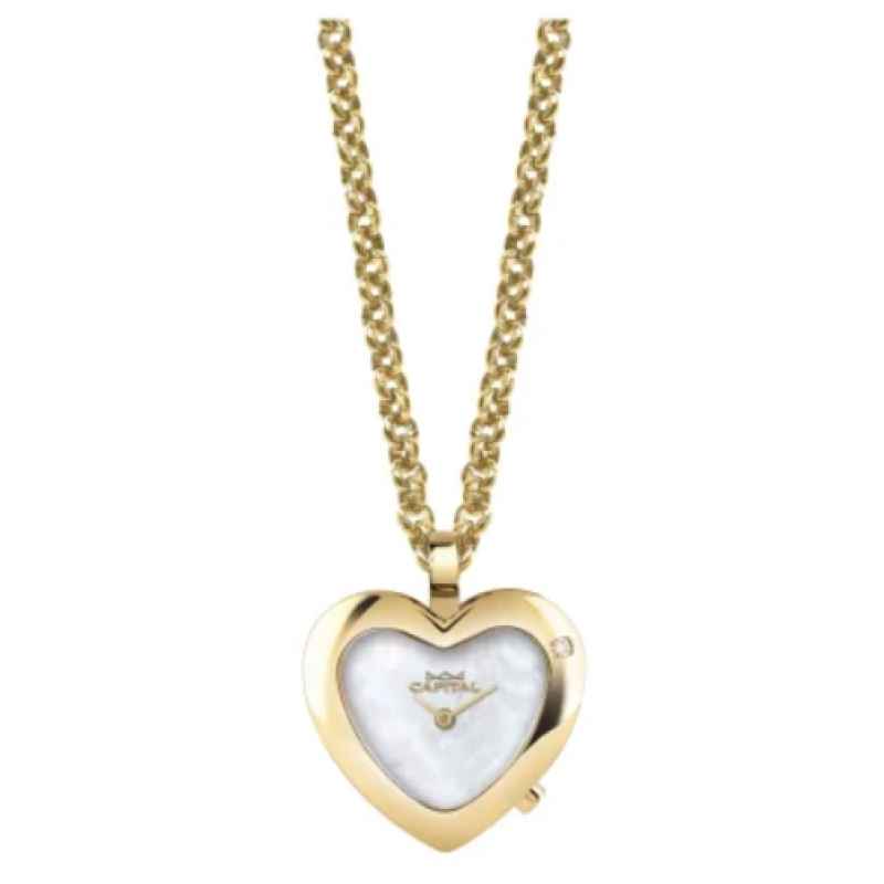 CAPITAL - GOLDEN HEART NECKLACE WATCH TX177