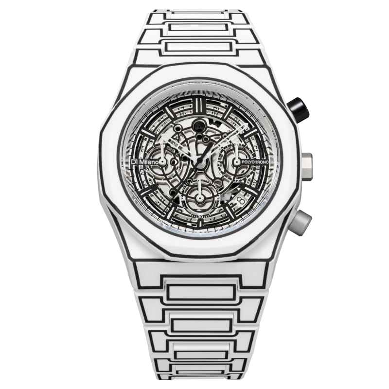 D1 MILANO - POLYCHRONO WHITE SKETCH WATCH