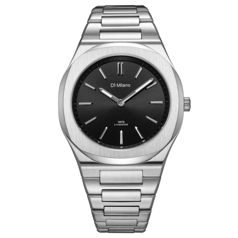 D1 MILANO - ULTRA THIN GROOVY BLACK WATCH
