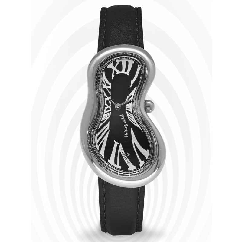 EXAEQUO - MELTING SILVER BLACK WATCH