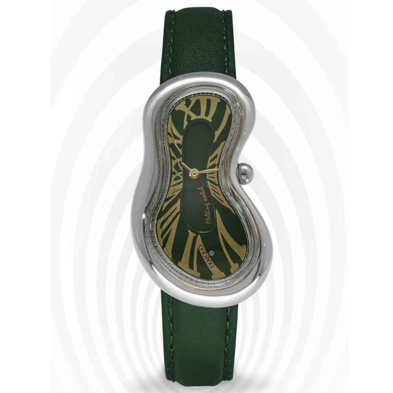 EXAEQUO - MELTING SILVER GREEN WATCH