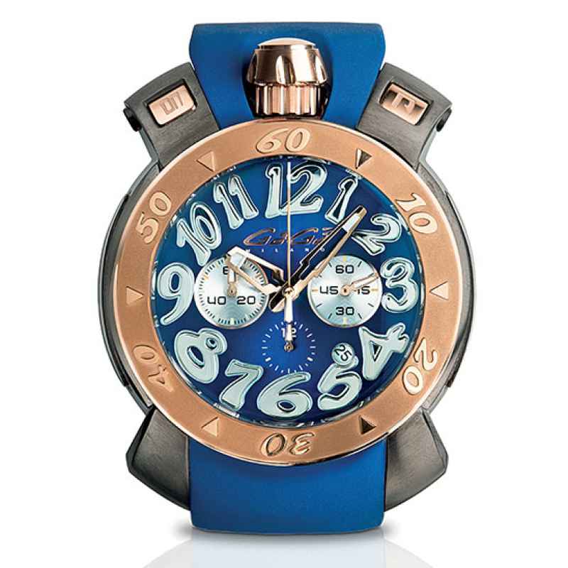 GAGA' MILANO - CHRONO 48 MM - PVD GUN WATCH 8015CR01SRSYBL0
