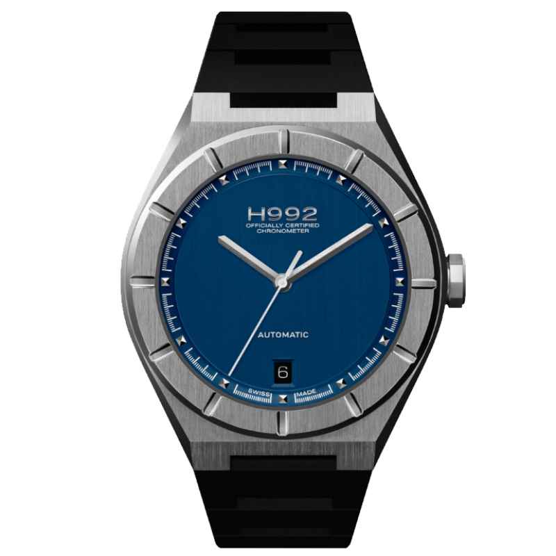 H992 - OROLOGIO H2 BLUE / SILVER RUBBER WATCH