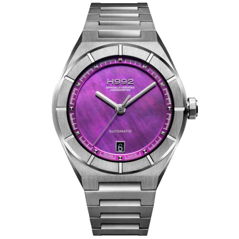 H992 - OROLOGIO H2 PURPLE / SILVER METAL WATCH