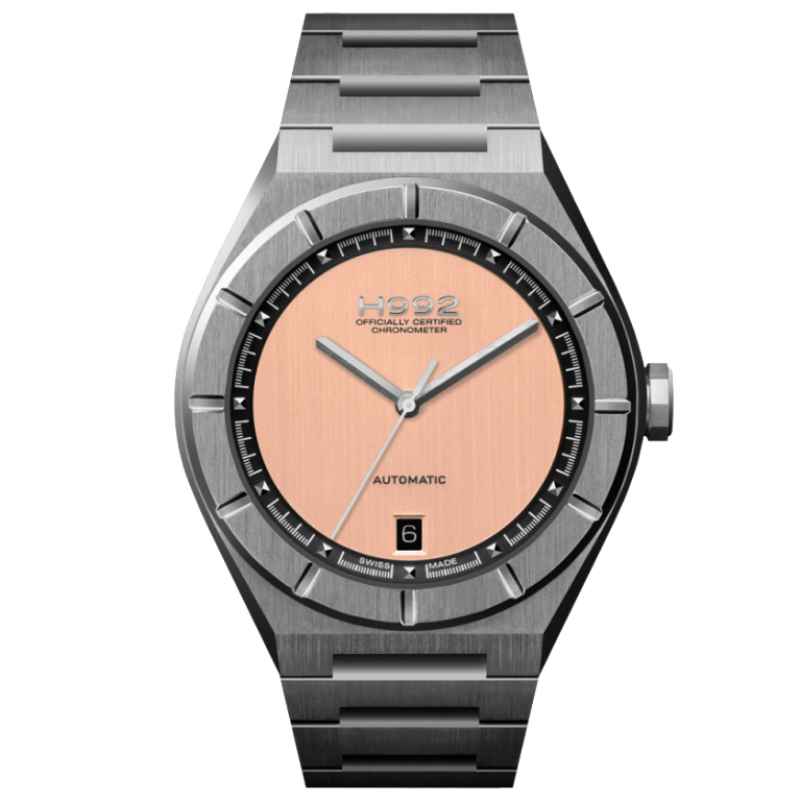 H992 - OROLOGIO H2 SALMON / SILVER METAL WATCH