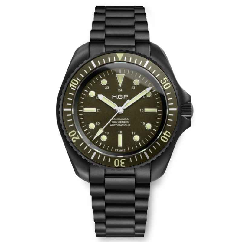 HGP - AUTOMATIC DIVER COMMANDO 200M GREEN WATCH