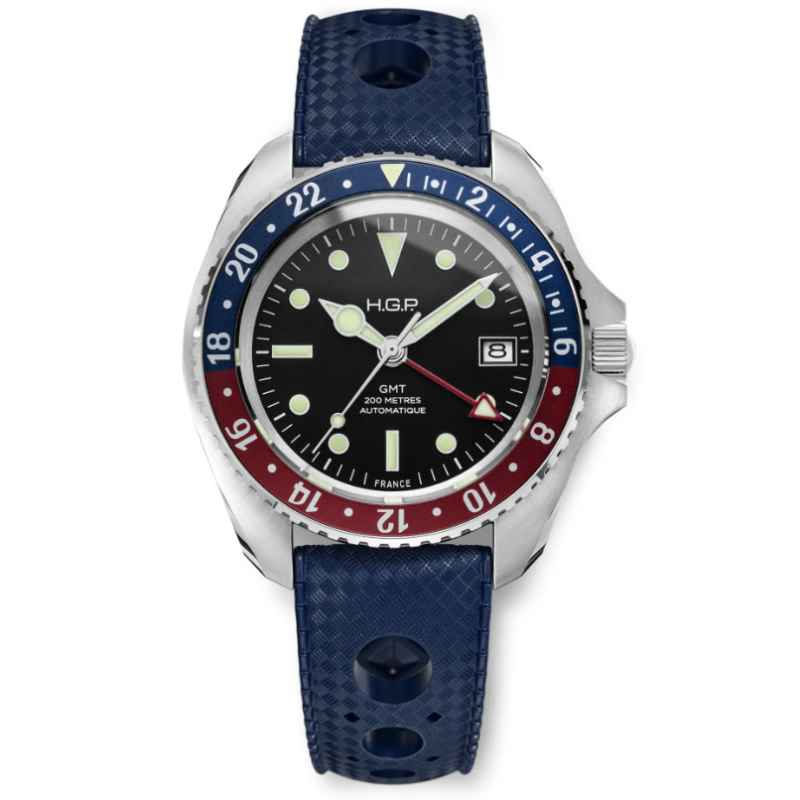 HGP - DIVER GMT AUTOMATIC 200M PEPSI RUBBER WATCH