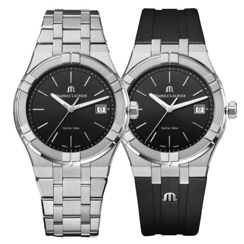 MAURICE LACROIX - AIKON QUARTZ DATE WATCH 40MM AI1108-SS00F-330-A