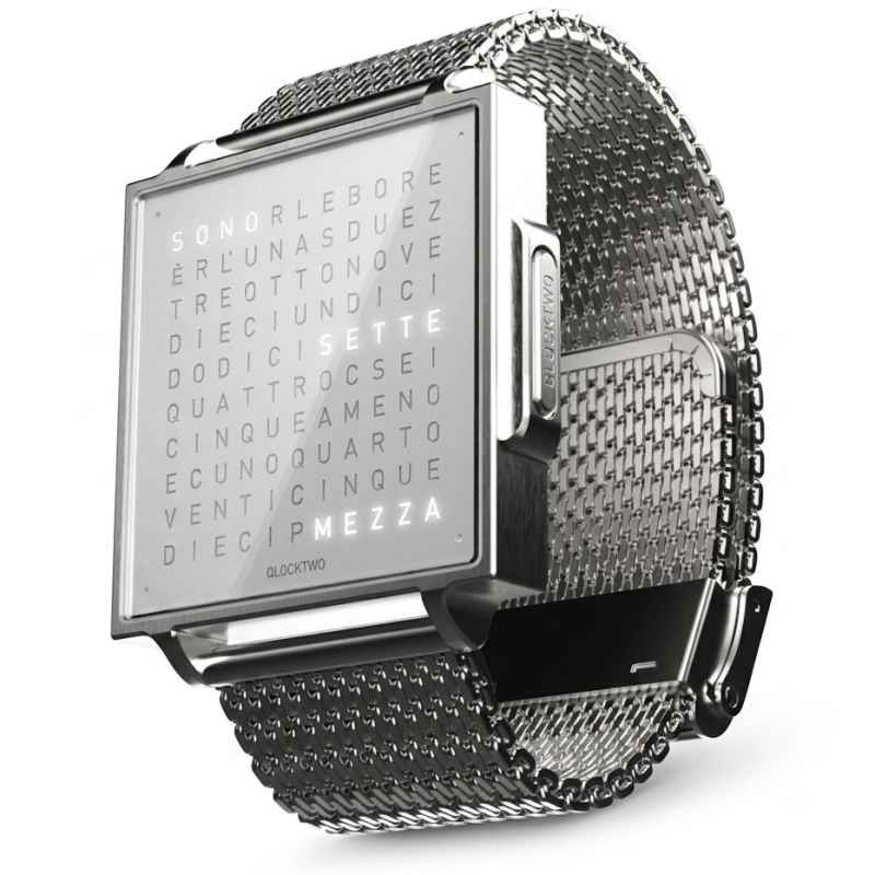 QLOCKTWO W FINE STEEL ENGLISH WATCH