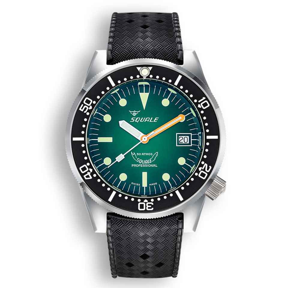SQUALE - 1521 GREEN RAY RUBBER 1521PROFGR.HT WATCH