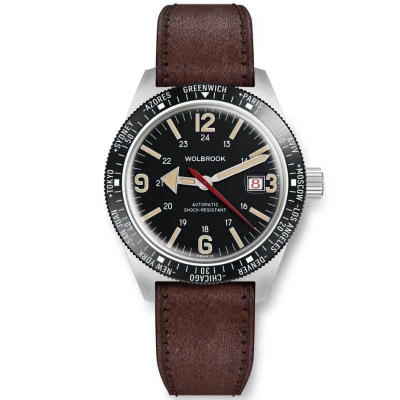 WOLBROOK - SKINDIVER WT AUTOMATIC BLACK BEZEL VINTAGE LUME WATCH