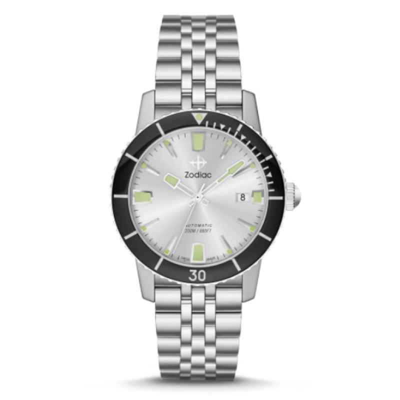 ZODIAC - SUPER SEA WOLF 53 COMPRESSION AUTOMATIC STAINLESS STEEL WATCH ZO9255