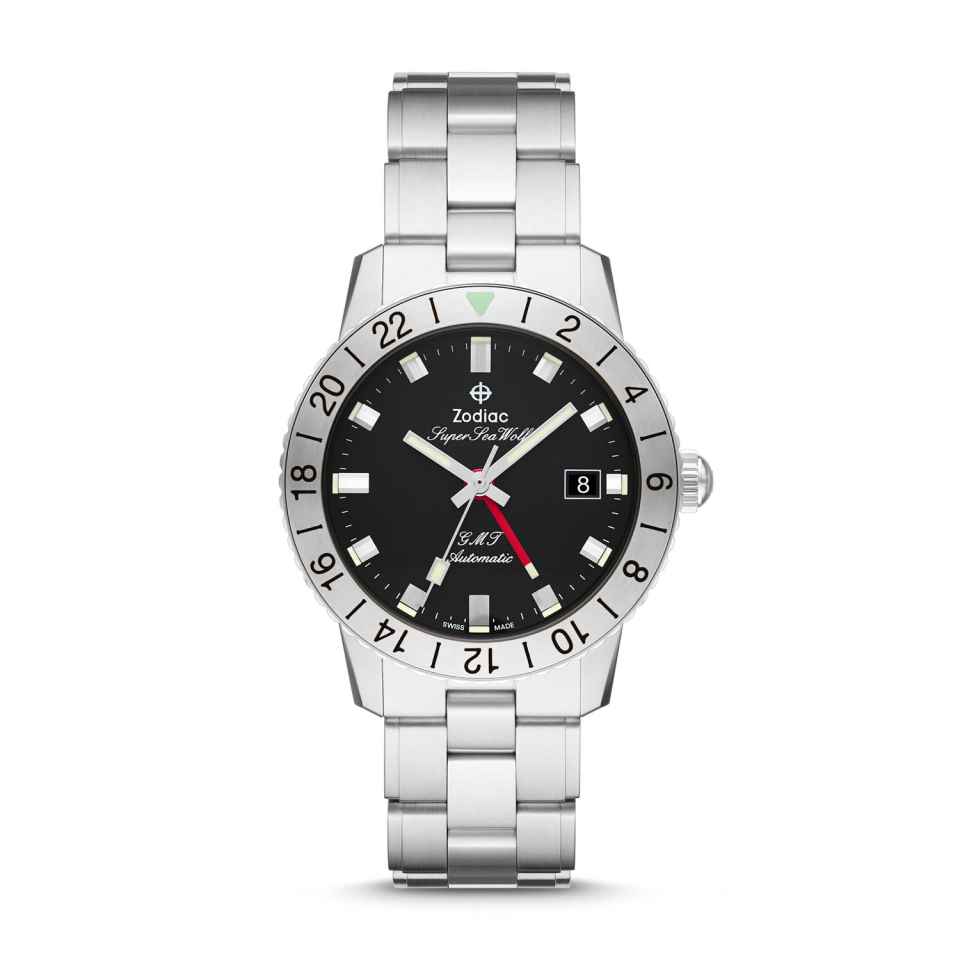 ZODIAC - SUPER SEA WOLF GMT AUTOMATIC STAINLESS STEEL WATCH