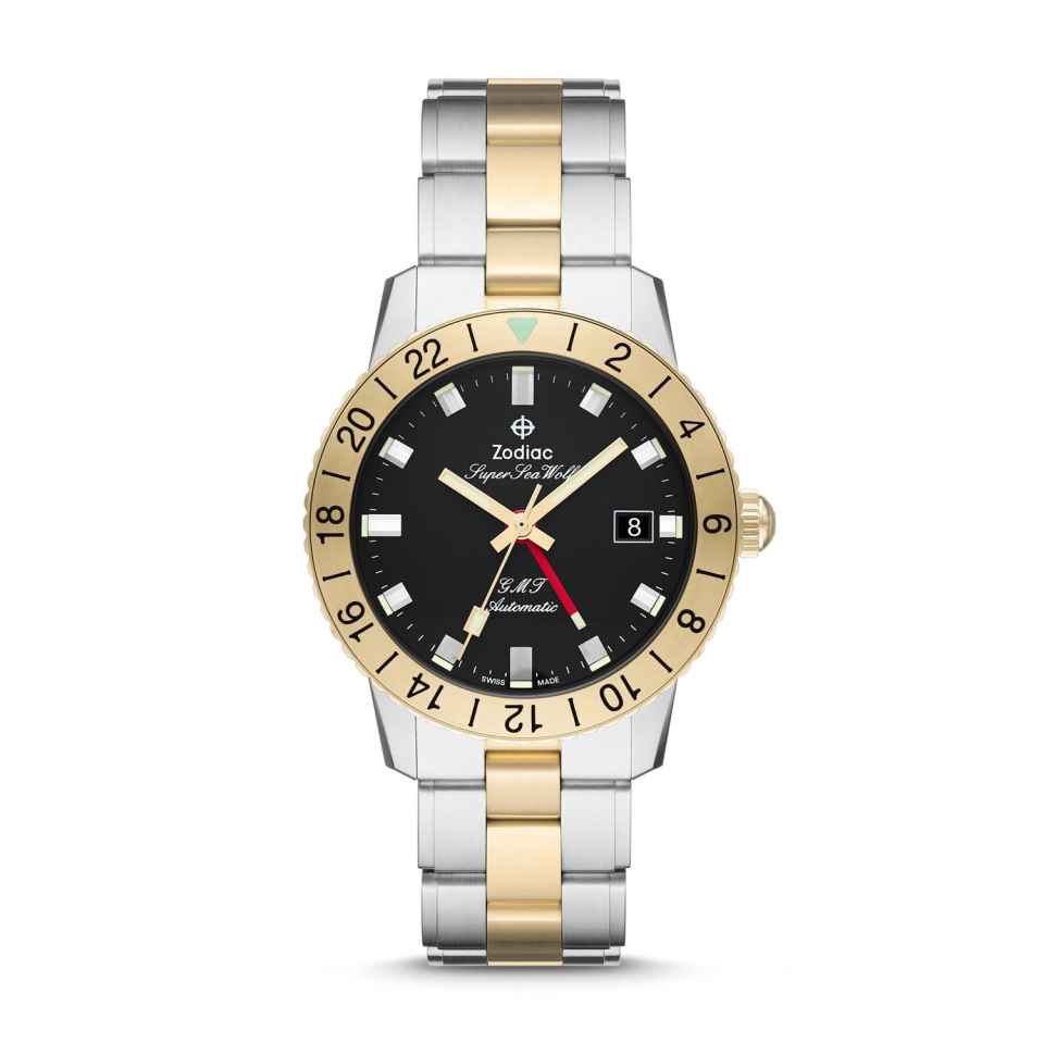 ZODIAC - SUPER SEA WOLF GMT AUTOMATIC TWO-TONE STAINLESS STEEL WATCH