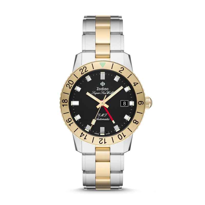 ZODIAC - SUPER SEA WOLF GMT AUTOMATIC TWO-TONE STAINLESS STEEL WATCH