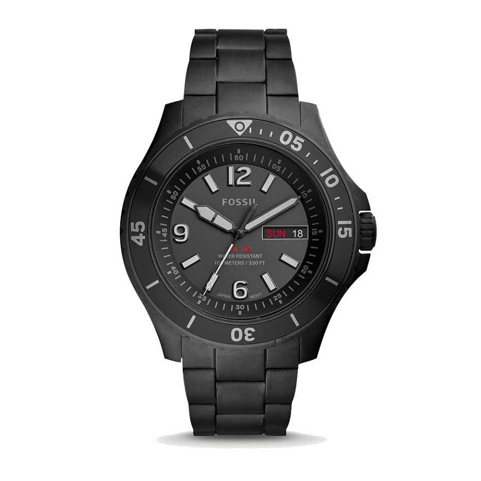 FOSSIL - OROLOGIO FB-02 A TRE SFERE CON BRACCIALE IN ACCIAIO NERO