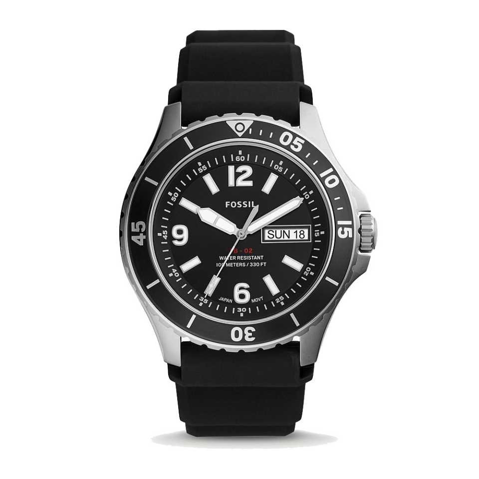 FOSSIL - OROLOGIO FB-02 A TRE SFERE CON BRACCIALE IN SILICONE