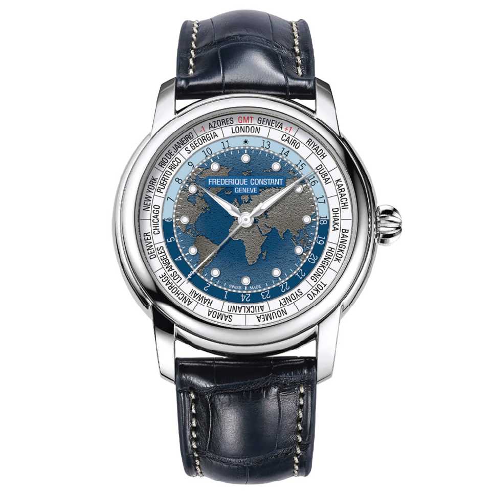 FREDERIQUE CONSTANT - OROLOGIO MANUFACTURE CLASSIC WORLDTIMER FC-719BLW3H6