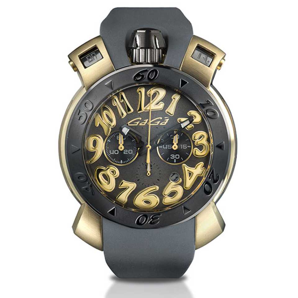 GAGA' MILANO - OROLOGIO CHRONO 48 MM - PVD GUN 8014CR01YUSUGY0