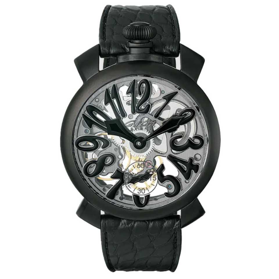 GAGA' MILANO - OROLOGIO SKELETON 48 S.S BLACK PVD 5312SK01B0AVBM0