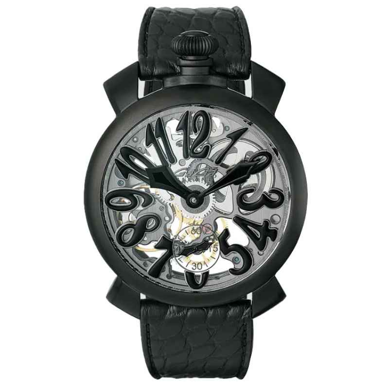 GAGA' MILANO - OROLOGIO SKELETON 48 S.S BLACK PVD 5312SK01B0AVBM0