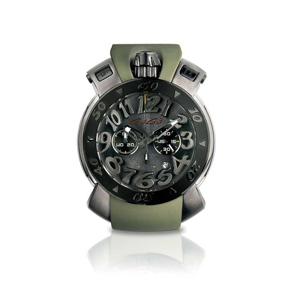 GAGA' MILANO - CHRONO 48 MM GUN PVD | Grimoldi Watches