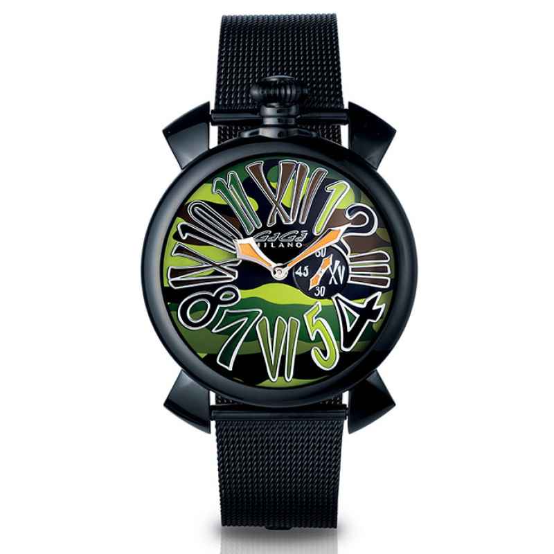 GAGA' MILANO - SLIM 46 MM WATCH - PVD BLACK 5082MN03K0STSK0