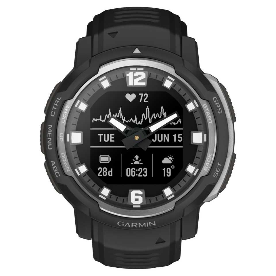 GARMIN - INSTINCT CROSSOVER BLACK STANDARD WATCH 010-02730-03