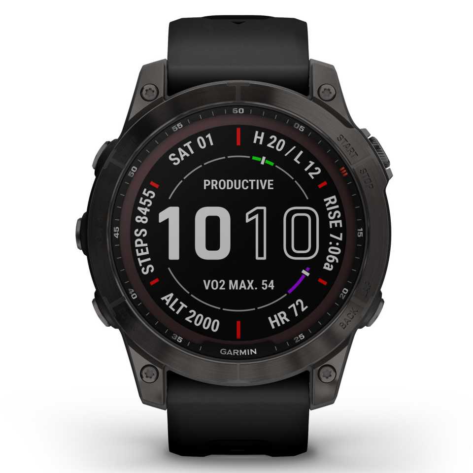 GARMIN - OROLOGIO FENIX 7 SOLAR SAPPHIRE CARBON GREY TITANIUM & BLACK 010-02540-21