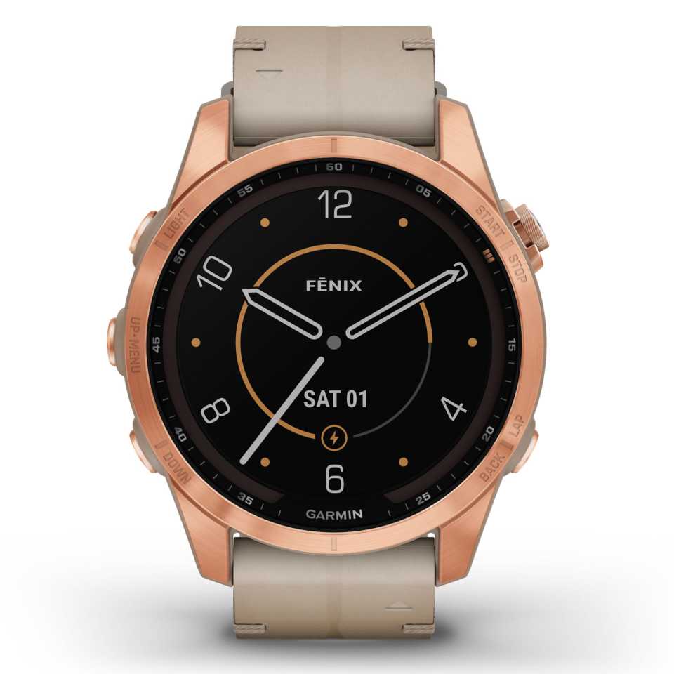 GARMIN - OROLOGIO FENIX 7S SOLAR SAPPHIRE ROSE GOLD TITANIUM & LIGHT SAND 010-02539-35