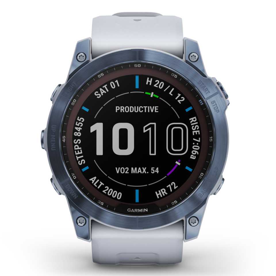 GARMIN - OROLOGIO FENIX 7X SOLAR SAPPHIRE MINERAL BLUE TITANIUM & WHITESTONE 010-02541-15