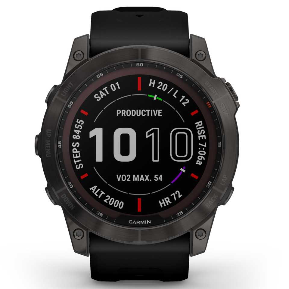 GARMIN - OROLOGIO FENIX 7X SOLAR SAPPHIRE CARBON GREY TITANIUM & BLACK 010-02541-11