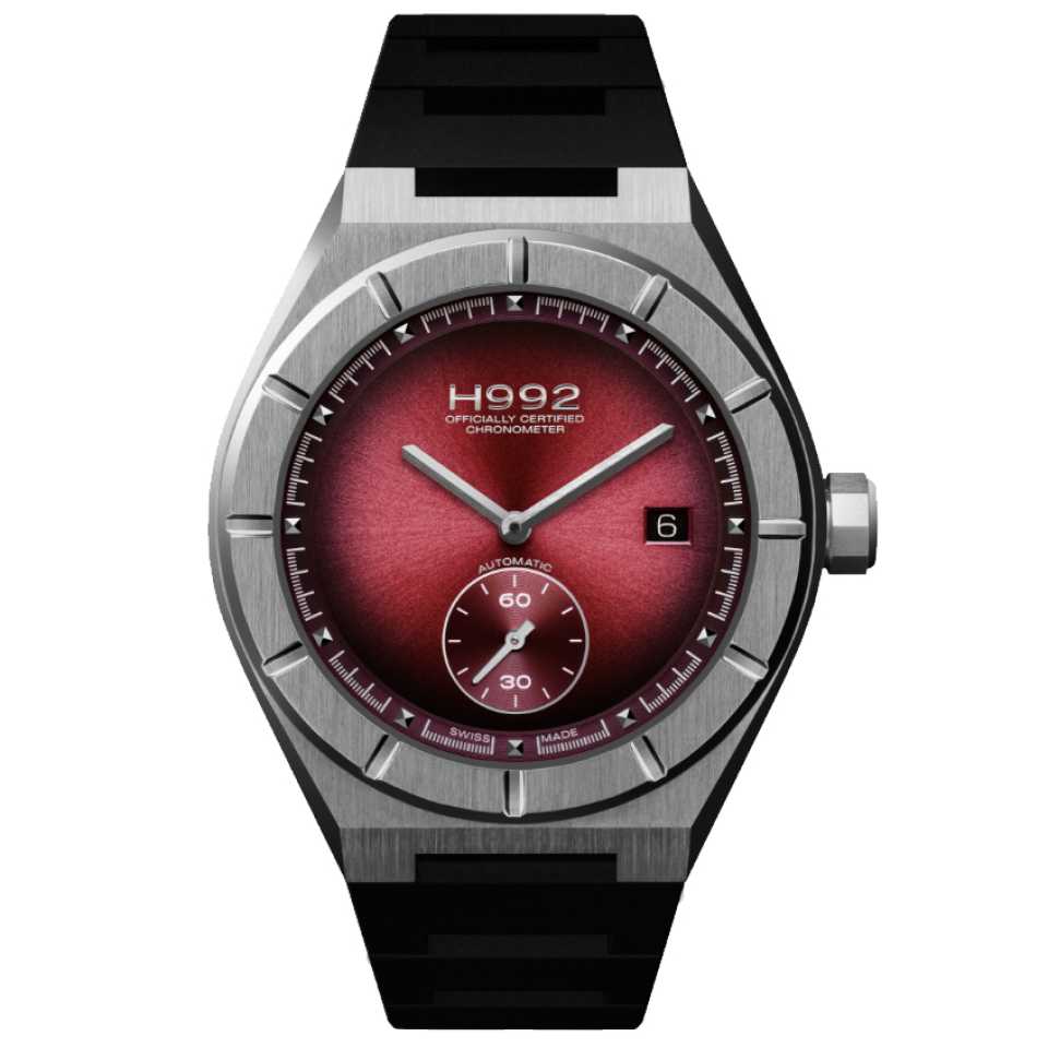 H992 - OROLOGIO H1 BURGUNDY SILVER RUBBER 