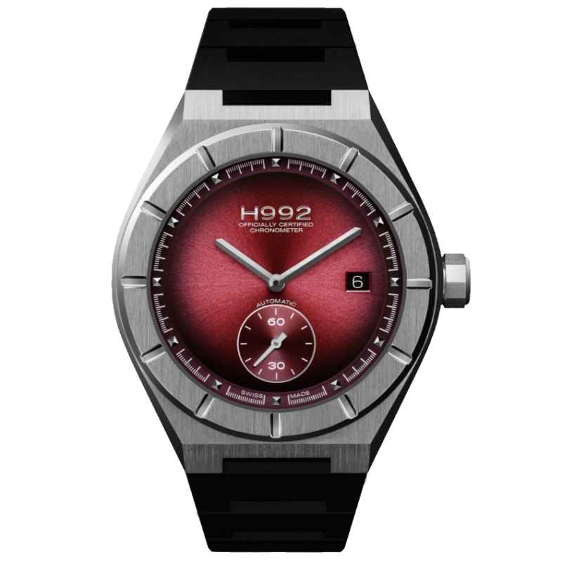 H992 - OROLOGIO H1 BURGUNDY SILVER RUBBER 
