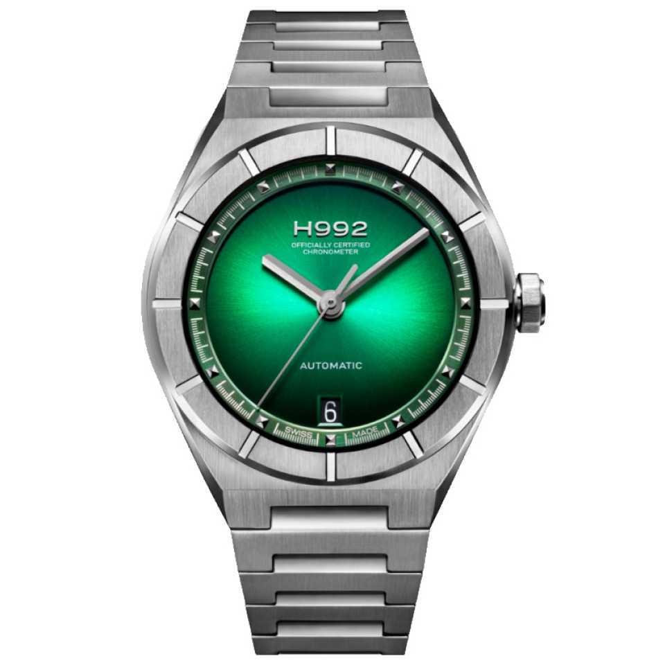 H992 - OROLOGIO H2 GREEN / SILVER METAL 