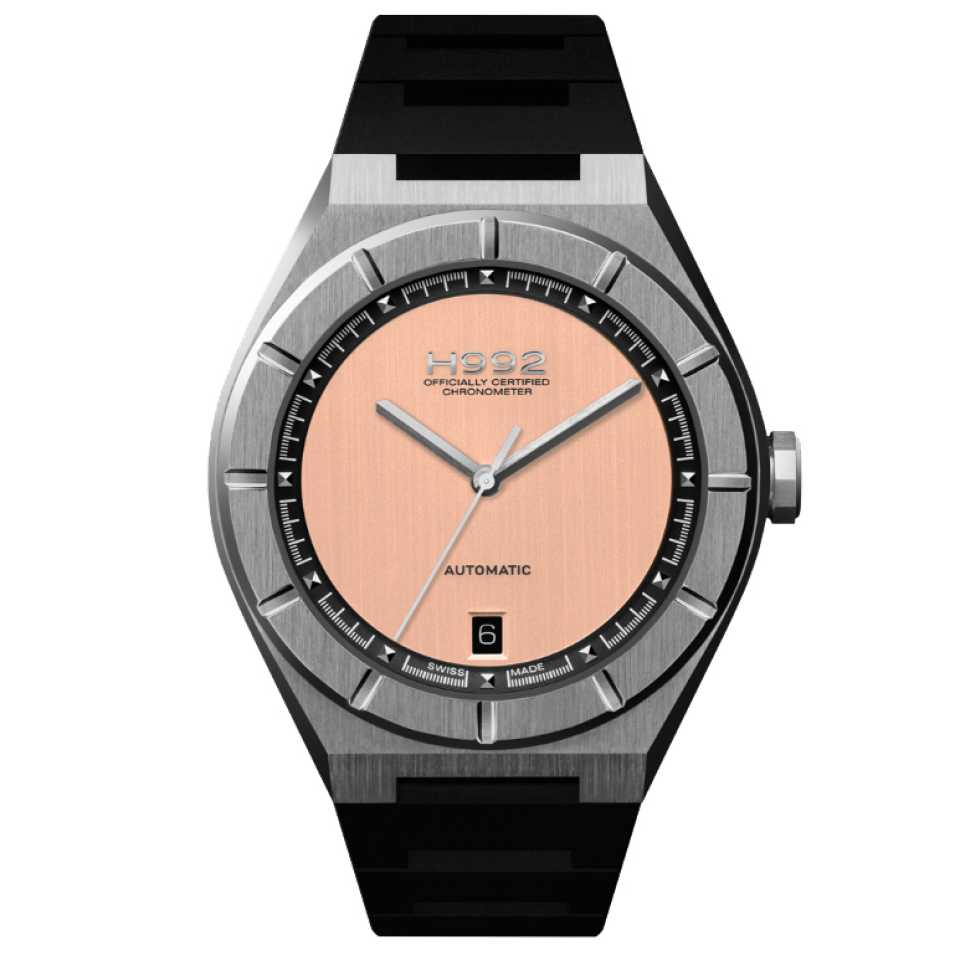 H992 - OROLOGIO H2 SALMON / SILVER RUBBER 