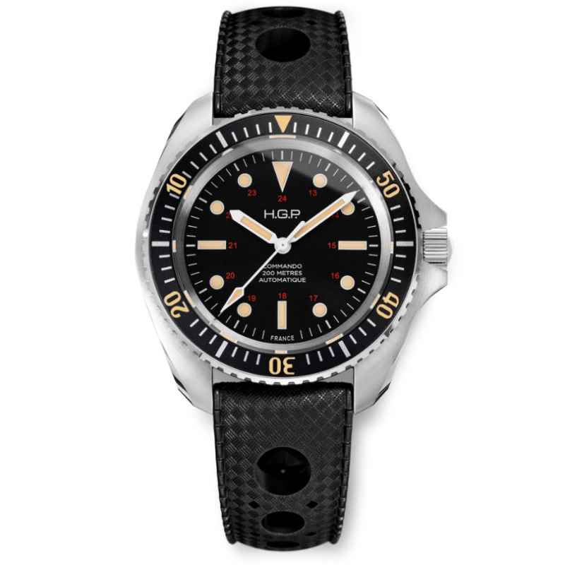 HGP - OROLOGIO DIVER 200M AUTOMATIC COMMANDO NERO GOMMA