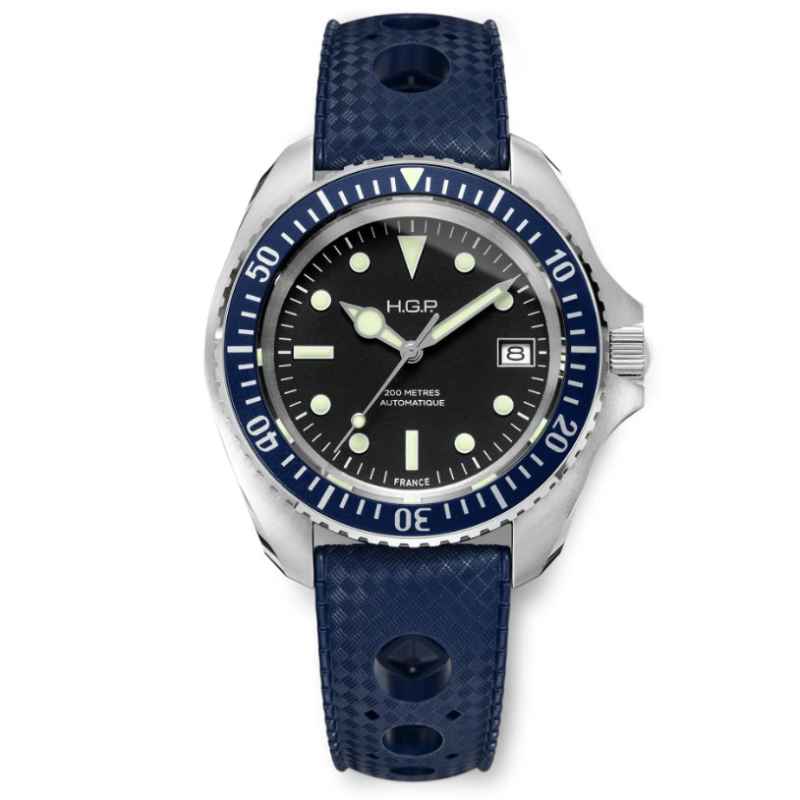 HGP - OROLOGIO SUBACQUEO AUTOMATICO DIVER 200 M NERO BLU