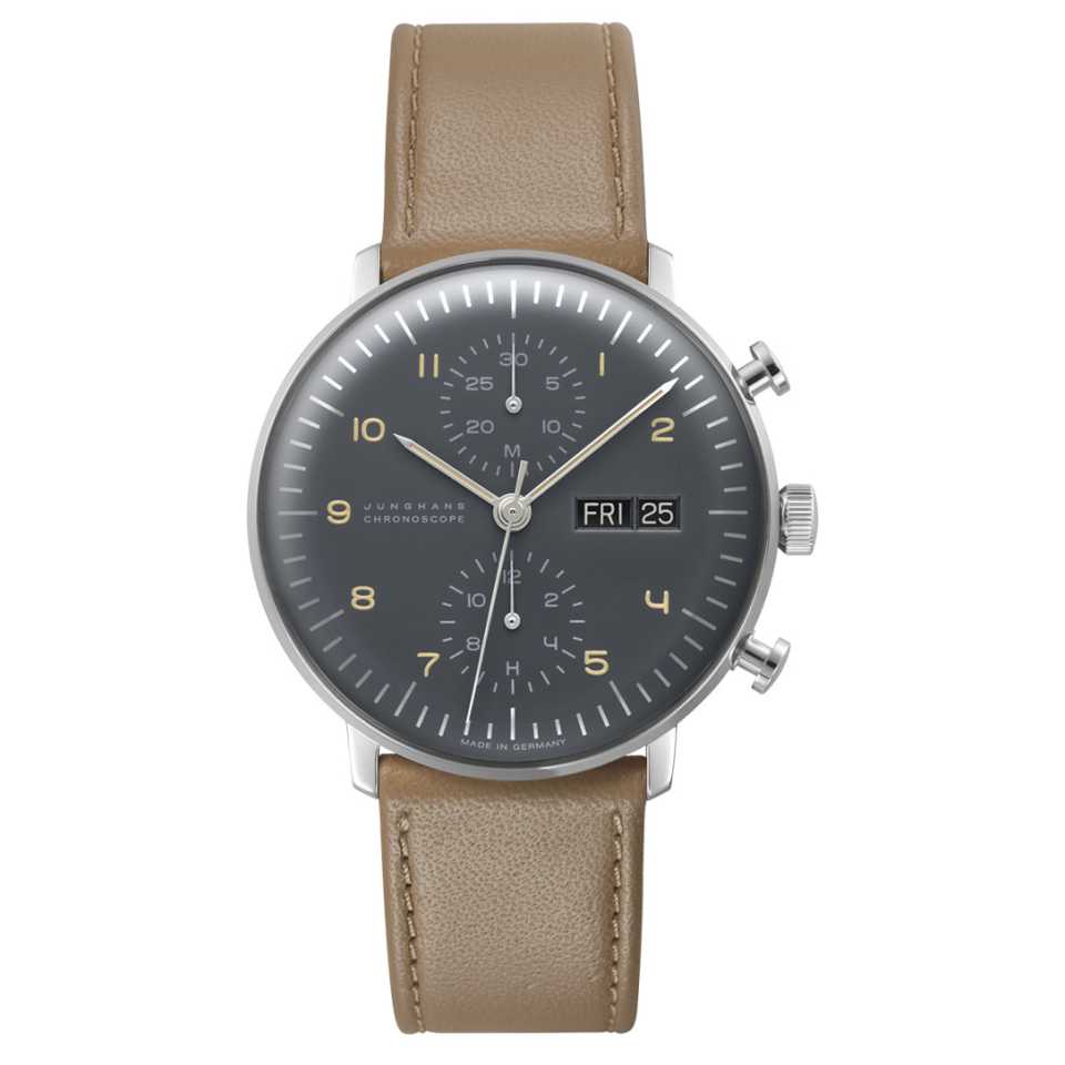 JUNGHANS - MAX BILL CHRONOSCOPE ENGLISH DATE 027/4501.03 WATCH