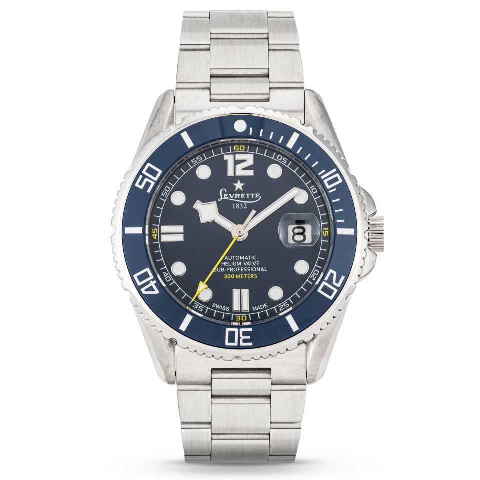 LEVRETTE - OROLOGIO LEVMASTER SUB-PROFESSIONAL 300 HELIUM VALVE 7004.20B.B60.B20