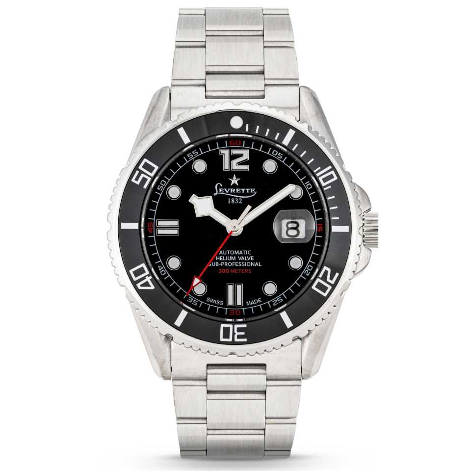 LEVRETTE - OROLOGIO LEVMASTER SUB-PROFESSIONAL 300 HELIUM VALVE 7004.20K.K60.B20