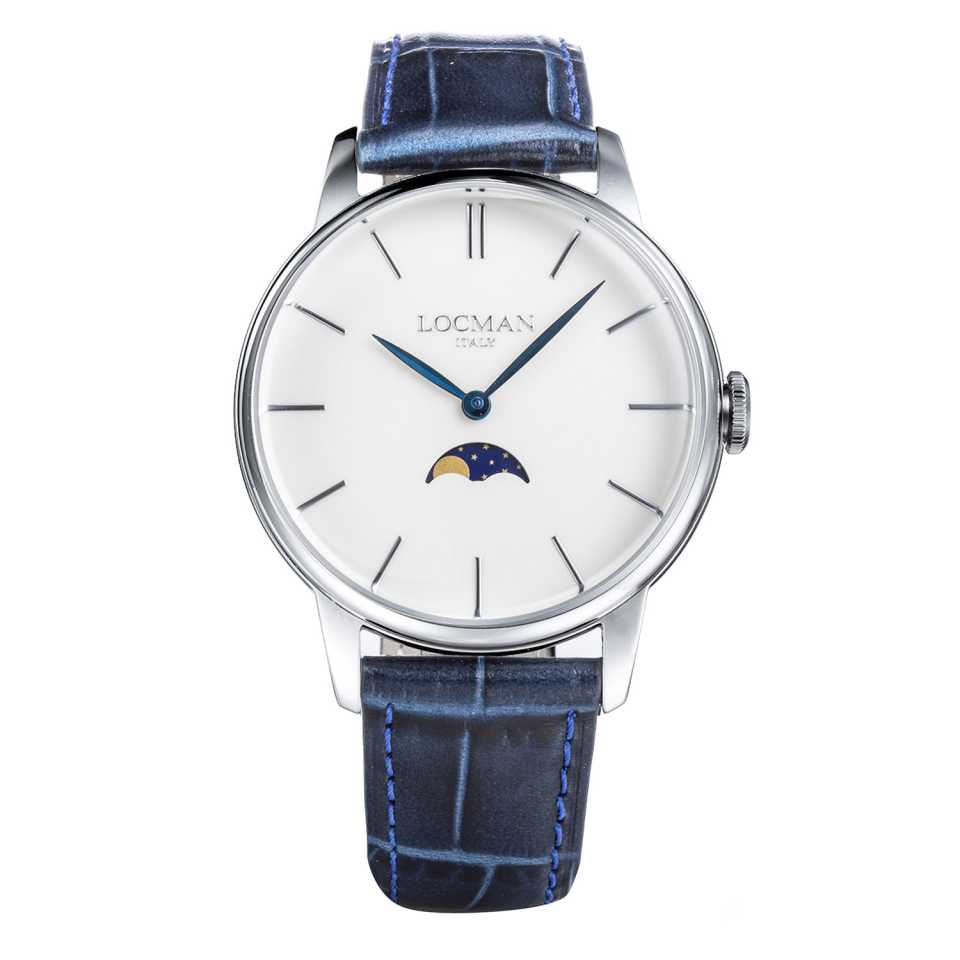 LOCMAN - OROLOGIO 1960 CON FASI LUNARI BIANCO