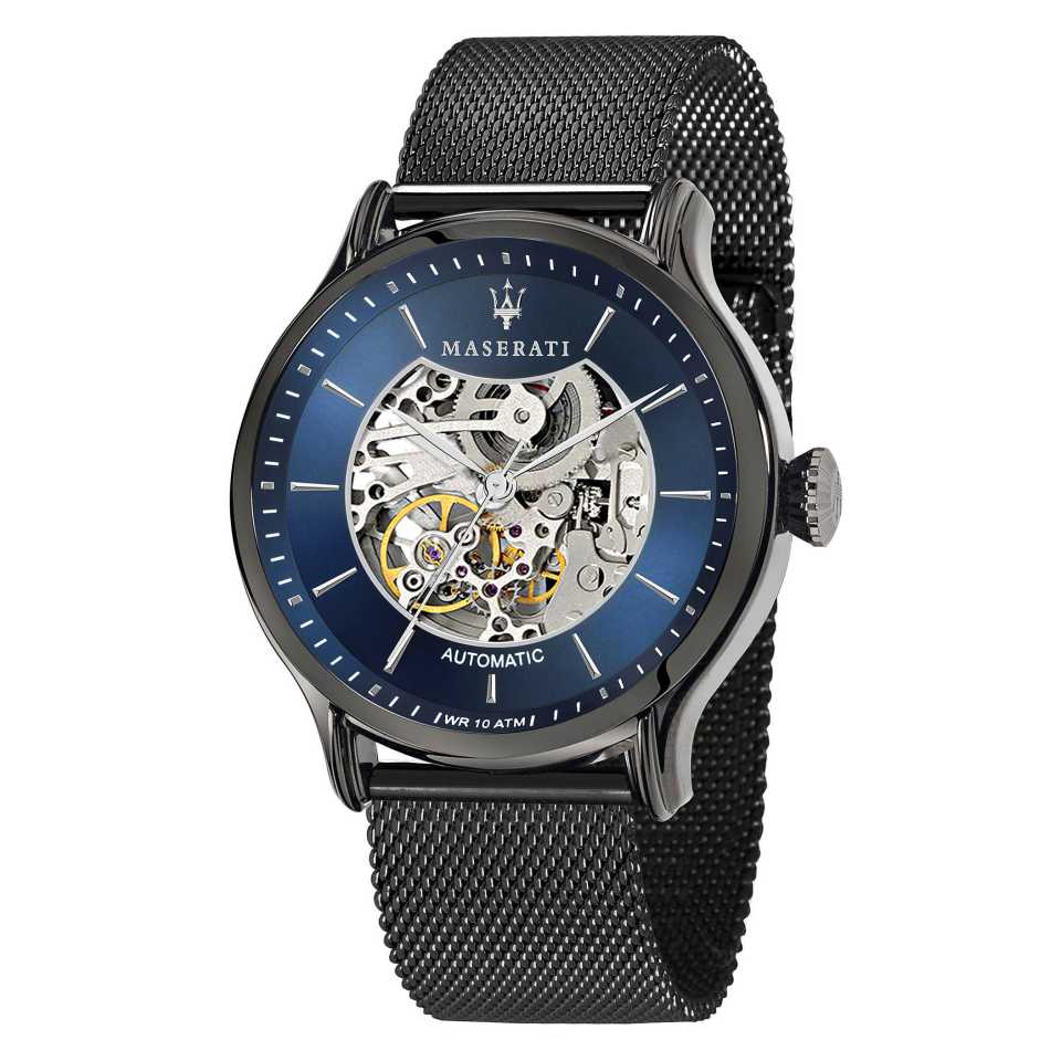 MASERATI - OROLOGIO MECCANICO QUADRANTE BLU SCHELETRATO