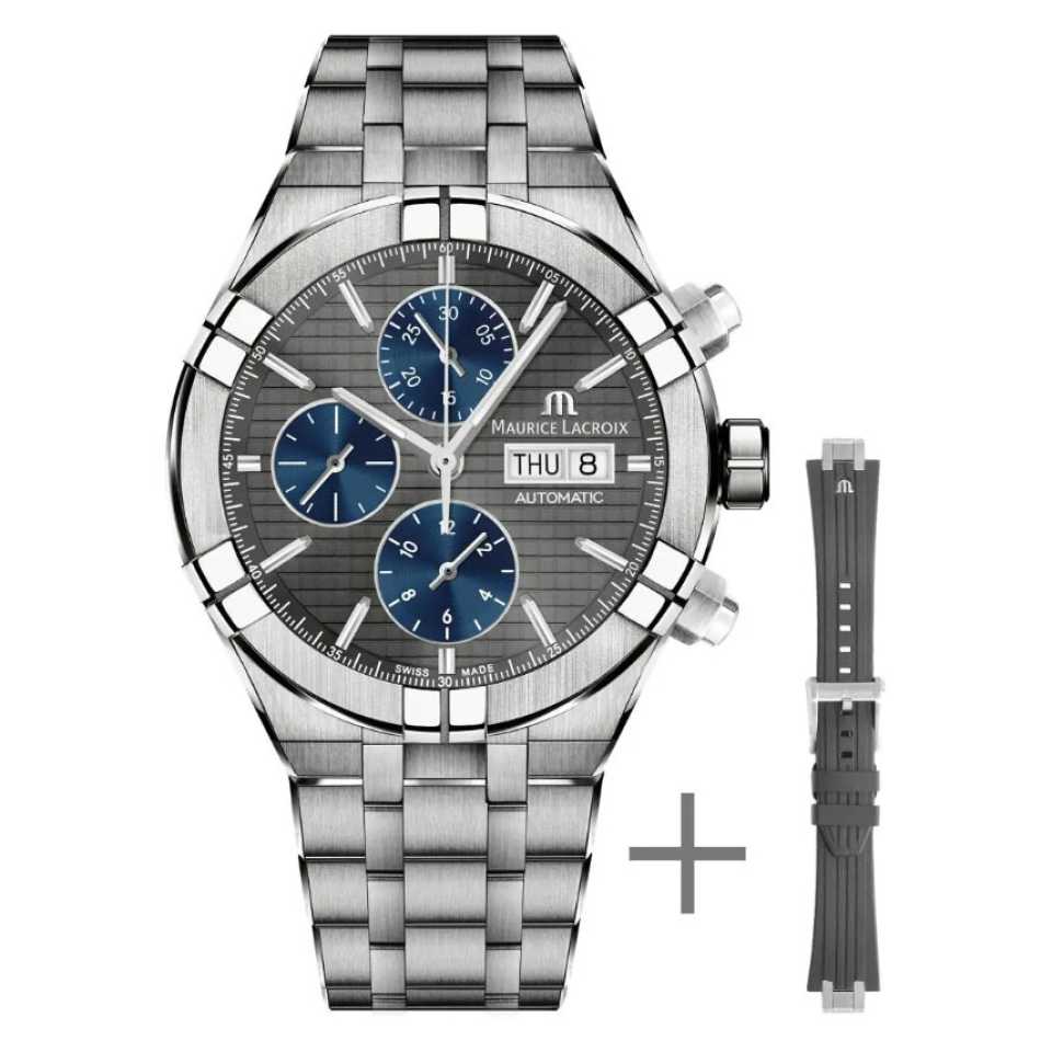 MAURICE LACROIX - AIKON AUTOMATIC CHRONOGRAPH TITANIUM WATCH AI6038-TT03F-330-A