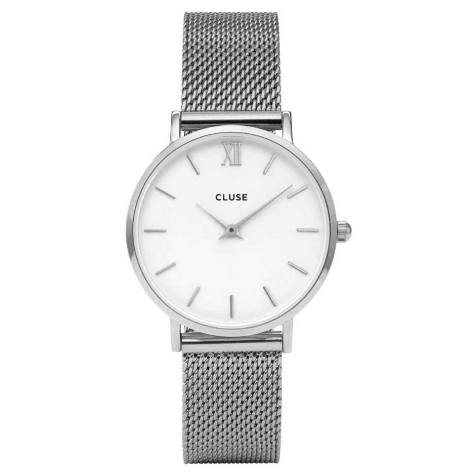 CLUSE - OROLOGIO MINUIT MESH SILVER / WHITE CW0101203002