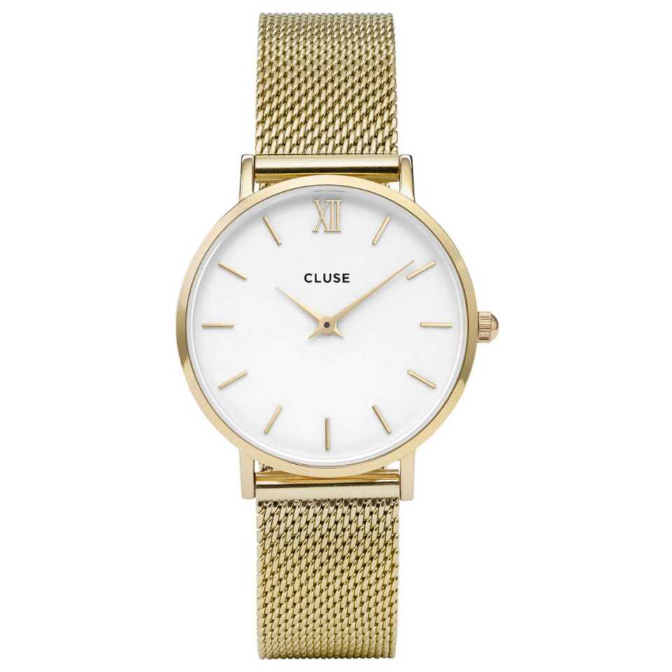 CLUSE - MINUIT MESH GOLD / WHITE WATCH CW0101203007
